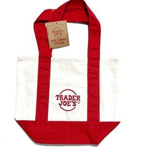 Trader Joe's Mini Canvas Tote Bag Red